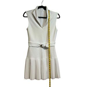 CARBON 38 Women’s Pleated Tennis Dress White size XS Buckle Waist Old Money